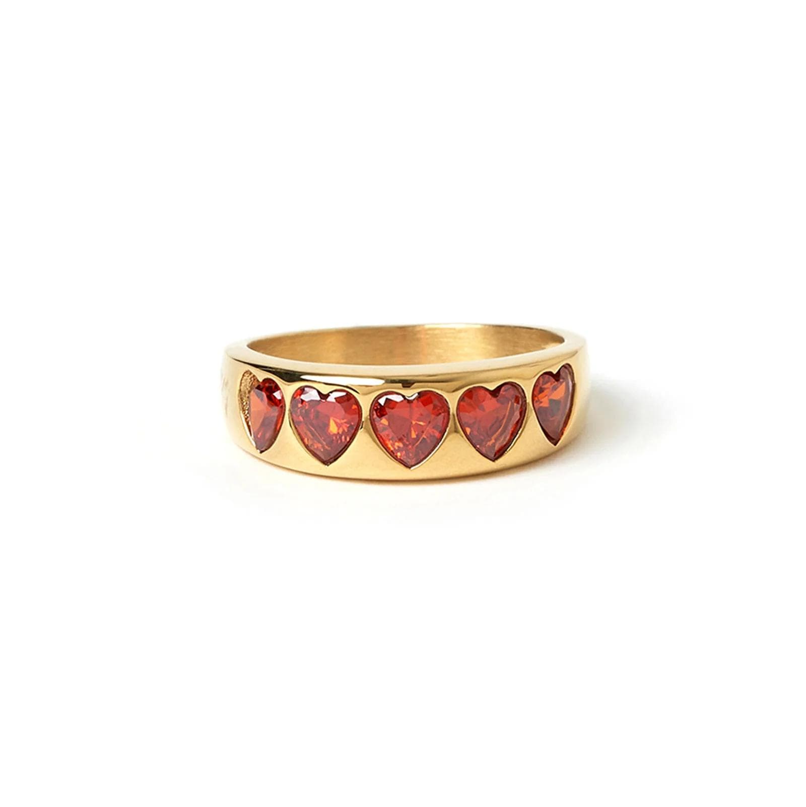 Ruby Heart Gold Ring