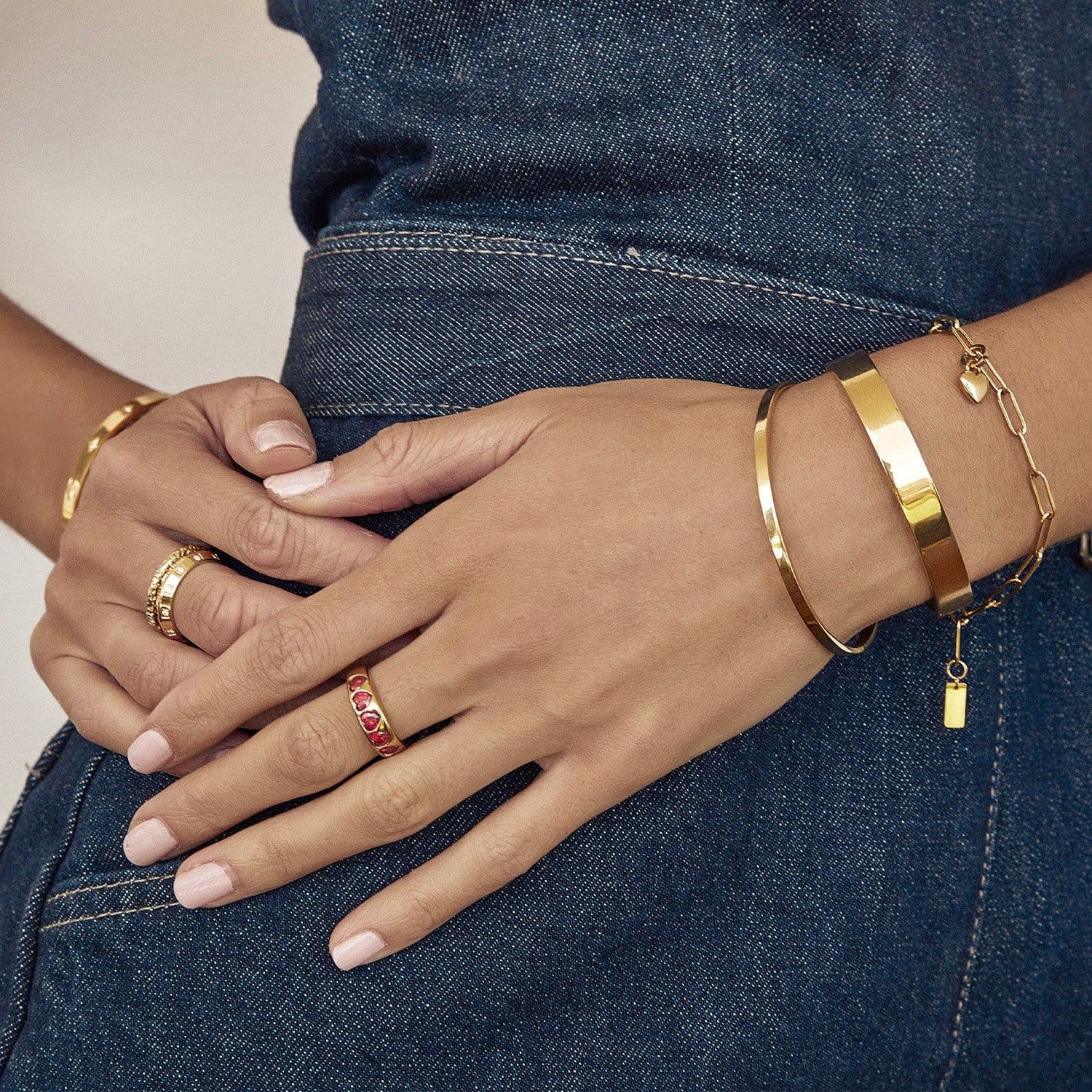 Ruby Heart Gold Ring